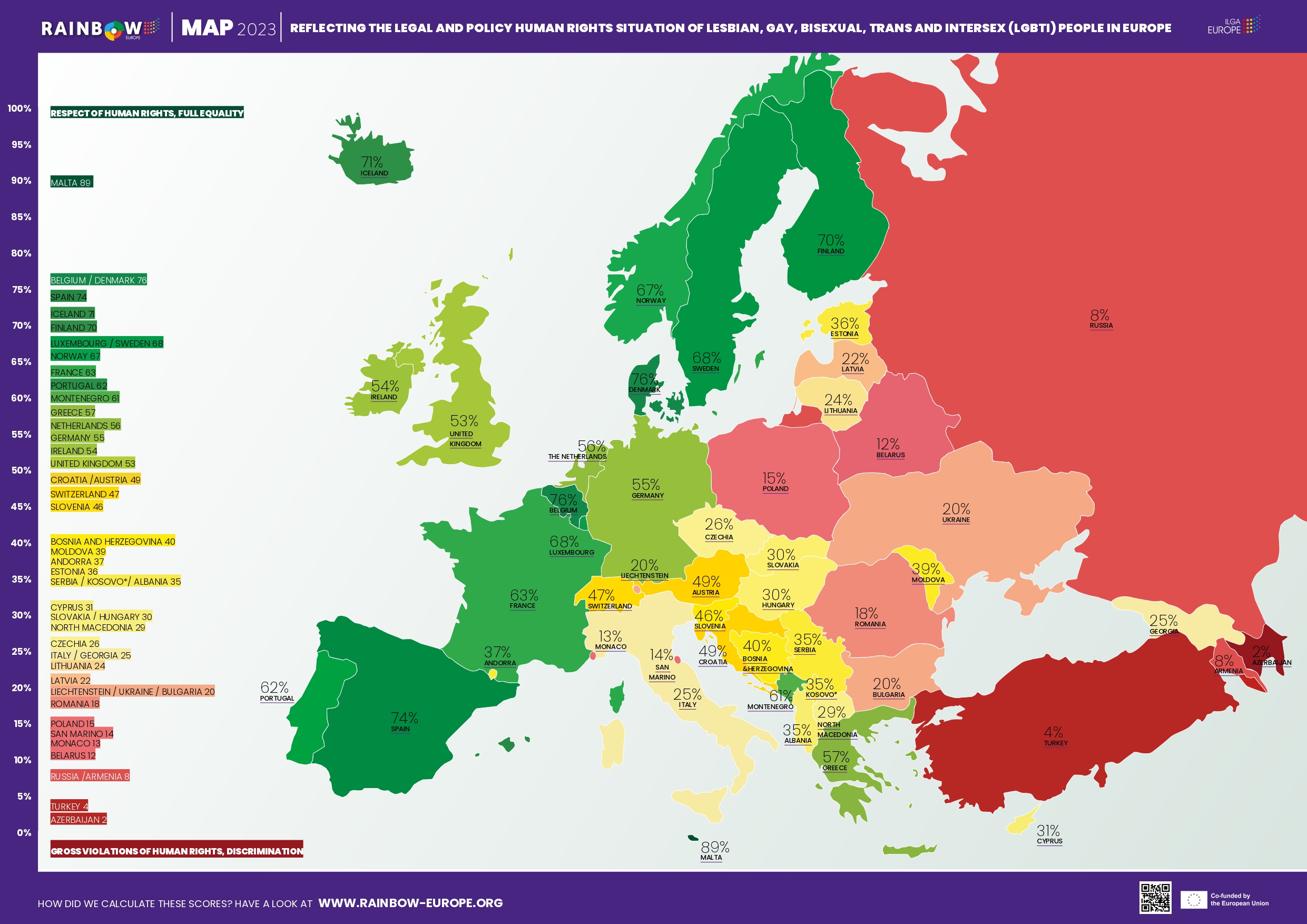 mappa Paesi sulle pratiche legali e politiche per persone LGBTI