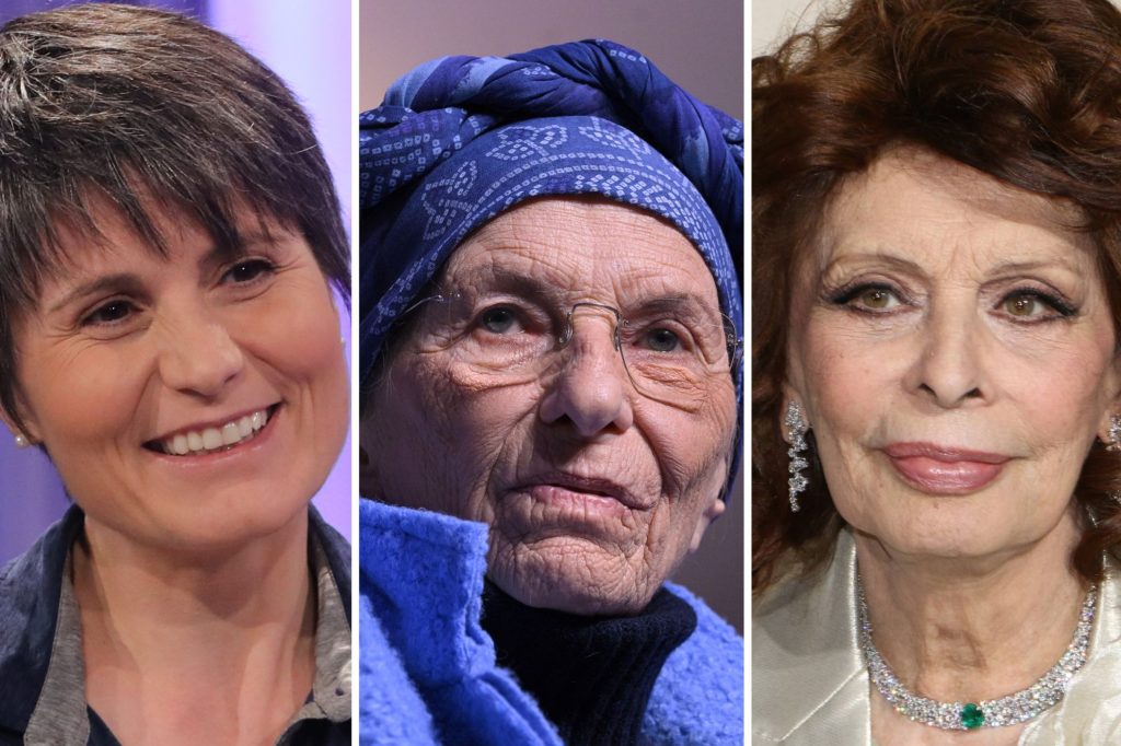 Samantha Cristoforetti con Emma Bonino e Sophia Loren
