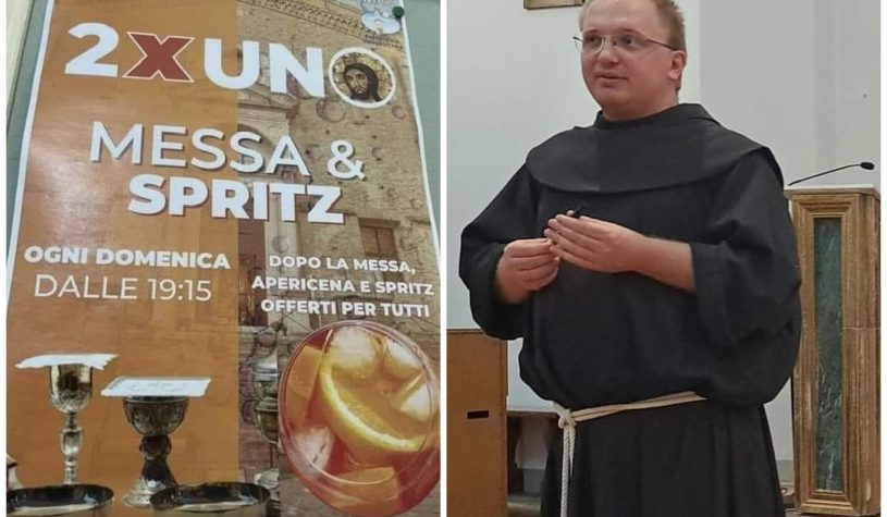 Urbino, parroco propone “Messa e Spritz”: l’apericena crea polemica