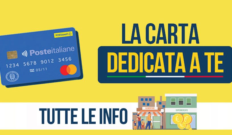 Torna la carta ‘Dedicata a te’: 500 euro per le famiglie in difficoltà