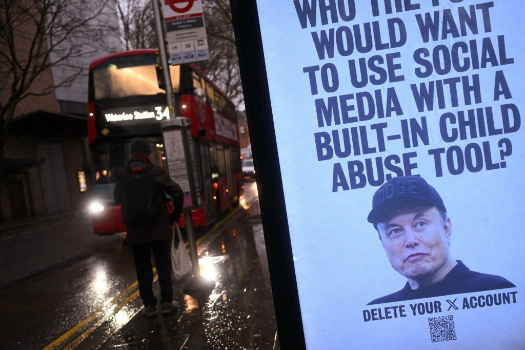 Manifesti Contro Musk In Uk Afp