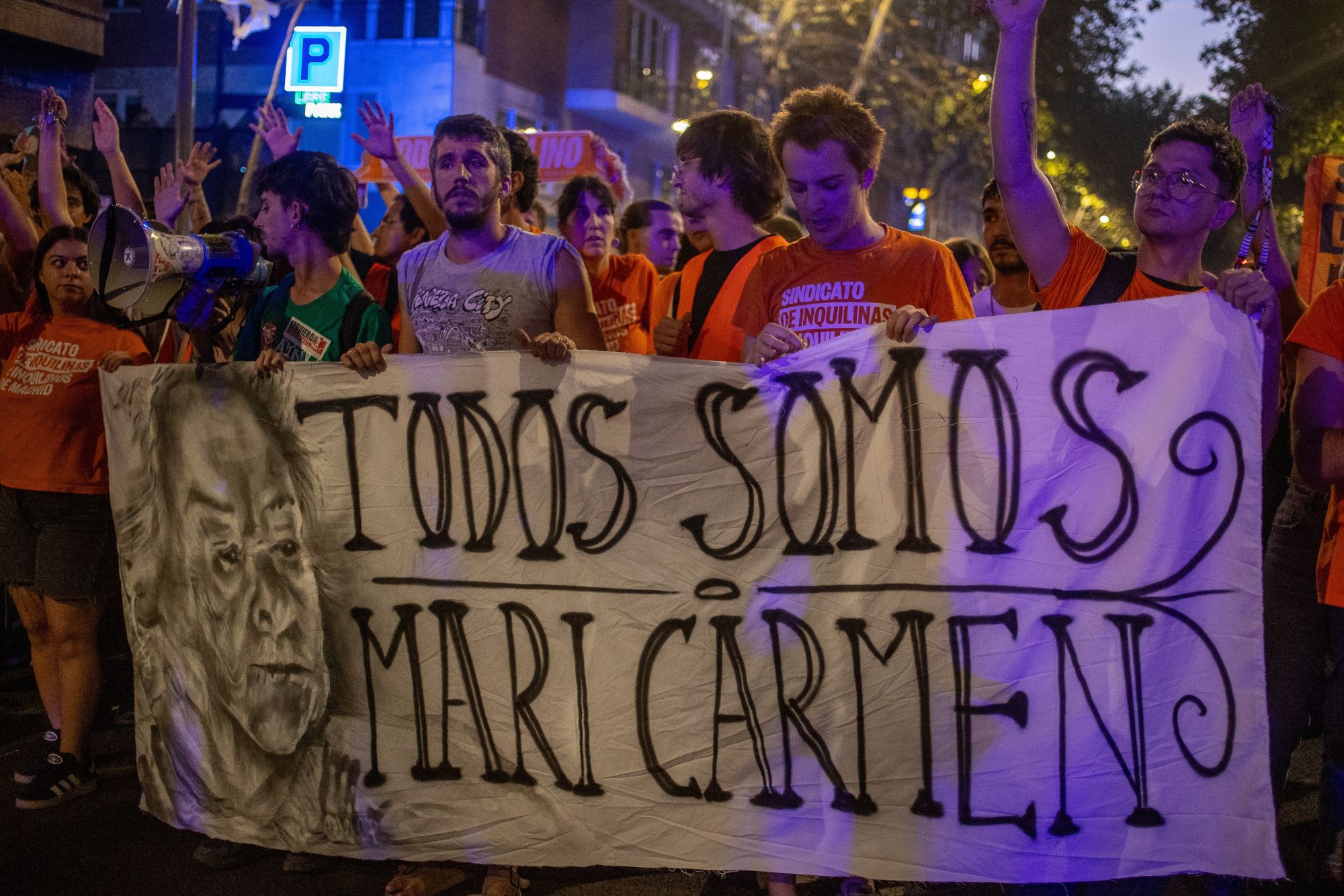Proteste contro la speculazione immobiliare in seguito allo sfratto di Maricarmen Abascal a Madrid