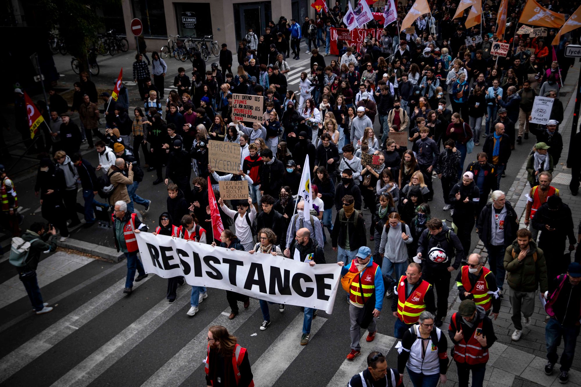 Studenti francesi in piazza